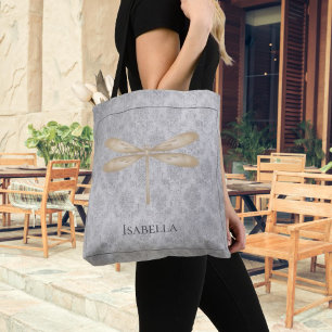 Gold Dragonfly Damask Tasche