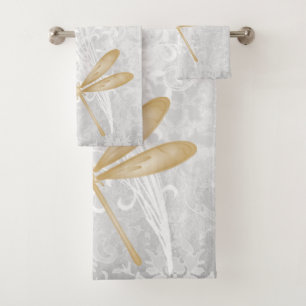 Gold Dragonfly Personalisiert Bath Handtuch Set
