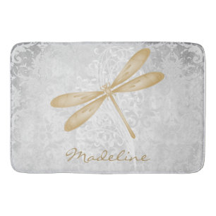 Gold Dragonfly Personalisiert Bath Mat Badematte