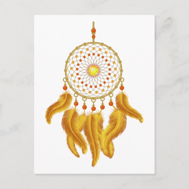 Gold Dream Catcher Postkarte (Vorderseite)