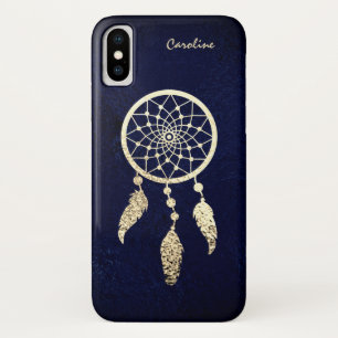 Gold Dreamcatcher für dunkelblaue Monogram Case-Mate iPhone Hülle