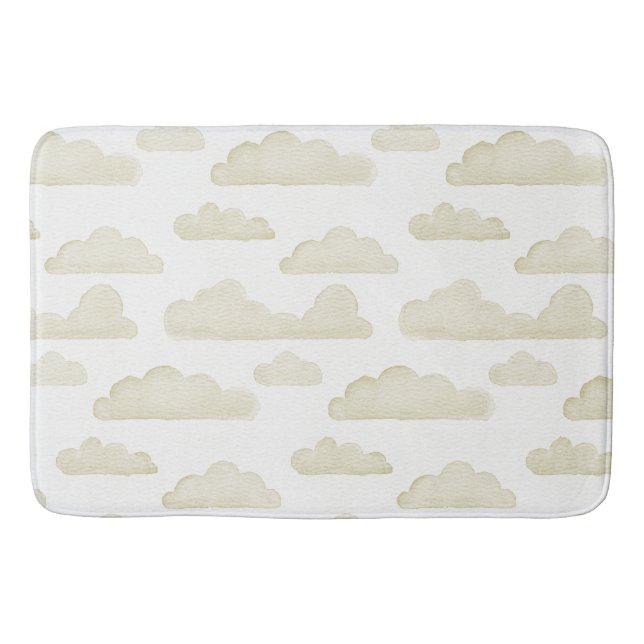 Gold Dreamtime Watercolor Wolken Badematte (Vorderseite)