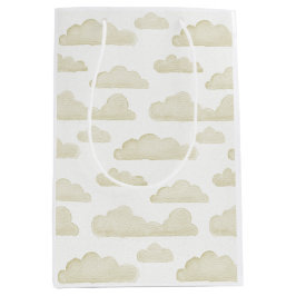 Gold Dreamtime Watercolor Wolken Geschenktasche Mittlere Geschenktüte
