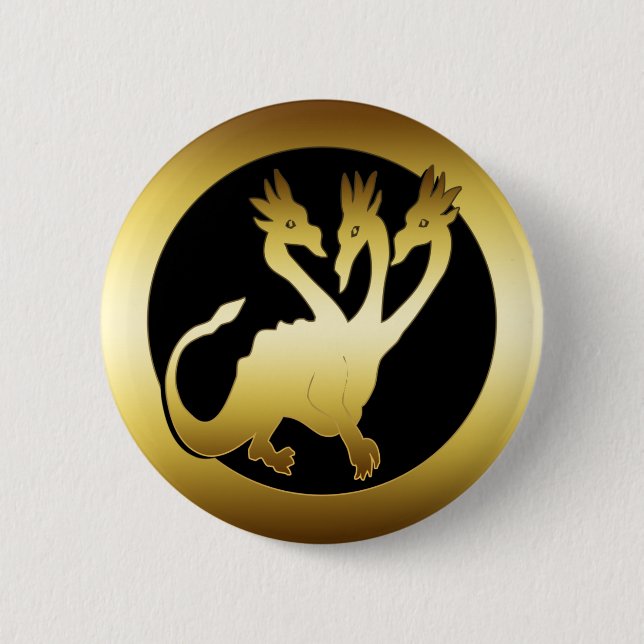 GOLD DREI GING DRACHEN VORAN BUTTON (Vorderseite)