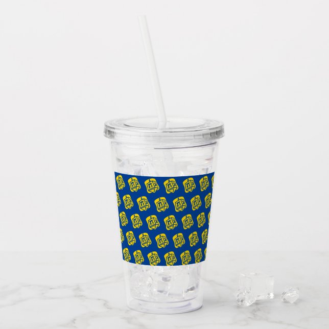 Gold Dreidel Acryltrinkbecher (Vorderseite Ice)