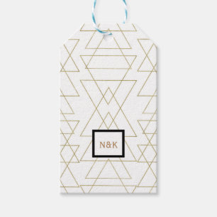Gold Dreiecke Chic White Modern Glamour Geschenkanhänger