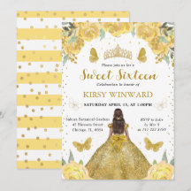 Gold Dress Dark Skin Princess Sweet 16