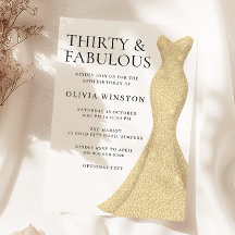 Gold Dress Elegant Dreißig & Fabulous 30. Geburtst