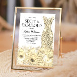 Gold Dress Floral 60 & Fabulous 60. Geburtstag Einladung<br><div class="desc">Gold Dress Floral 60 & fabelhafte 60. Geburtstag Einladung Variationen zur Einladung und passende Artikel in unserem Shop</div>