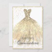 Gold Dress Sparkle 15. Quinceanera