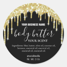 Gold Drilling-Glitzer auf schwarzen Body-Butter-Et