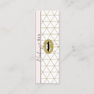 Gold Drilling Lips Glitzer Tropfen Makeup Artist Mini Visitenkarte