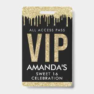 Gold Drip Anpassbarer VIP All Access Ausweis