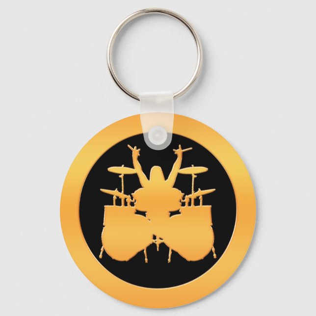 Gold Drummer Schlüsselanhänger (Vorderseite)