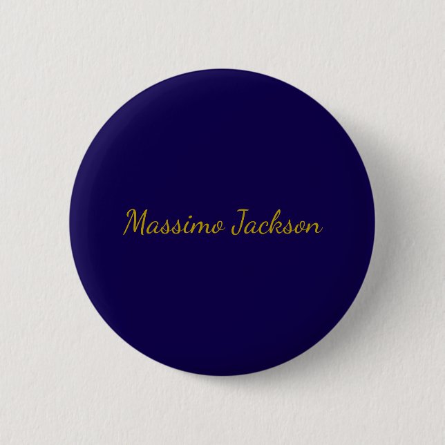 Gold & Dunkelblau Farbe Professionell Schlicht Eig Button (Vorderseite)