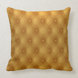 Gold durchgeheftetes ledernes Blick-Druck-Kissen Kissen