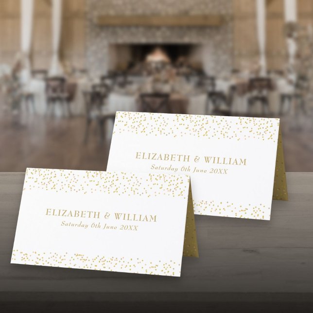 Gold Dust Confetti Wedding Platzkarte (Gold Dust Confetti Wedding Place Card)