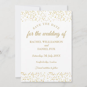 Gold Dust Confetti Wedding Save the Date Card