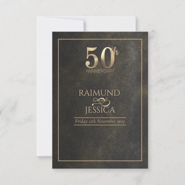 Gold Dust Response Card zum 50. Jubiläum RSVP Karte (Vorderseite)