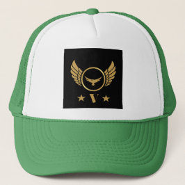Gold Eagle Image V Letter Initial Custom Monogram Truckerkappe