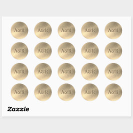 Gold-Effekt-Aufkleber-Monogramm, Runder Aufkleber