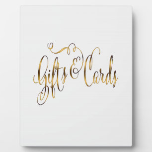Gold-Effekt-Geschenke und Karten für Hochzeitstisc Fotoplatte