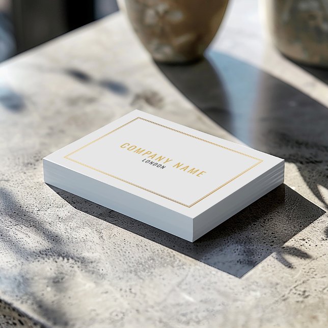 Gold-Effekt-Rahmen professionell Visitenkarte (Modern business card with luxury gold effect double border and elegant text )