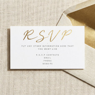 Gold-Effekt Schrift, RSVP weiß Begleitkarte