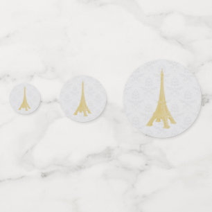 Gold Eiffelturm Damask Hochzeitstisch Confetti Konfetti