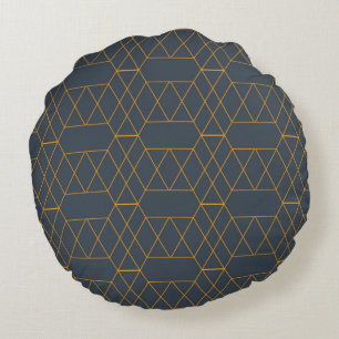 Gold, einfach, modern, cool, trendig geometrisch rundes kissen