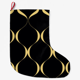 Gold, einfach, modern, luxuriös, wellenförmig großer weihnachtsstrumpf