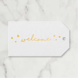 Gold einfache minimalistische Hochzeitswillkommen Geschenkanhänger