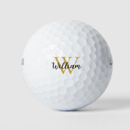 Gold Einfache Monogramm Name Personalisierte Golfb Golfball