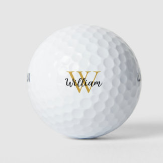 Gold Einfache Monogramm Name Personalisierte Golfb Golfball
