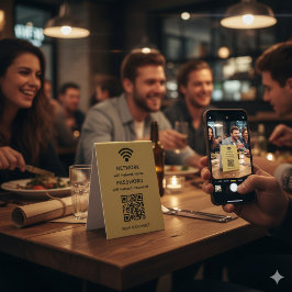 Gold Einfaches elegantes WLAN QR-Netzwerkkennwort Tischaufsteller