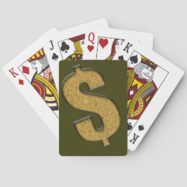 Gold-Eingeweihte Dollar-Zeichen Spielkarten