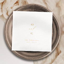 Gold elegant couple monogram minimalist wedding