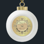 Gold Elegant Diamonds 50. Hochzeitstag Keramik Kugel-Ornament<br><div class="desc">Elegante goldblütige Wirbel 50. Hochzeitstag Schmuck.</div>