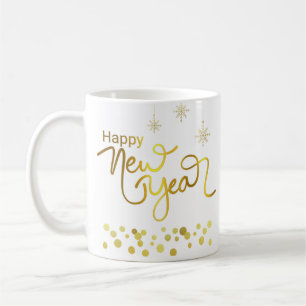Gold Elegant Happy New Year Mug