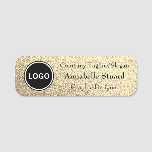 Gold Elegant Namensschild (Vorderseite)