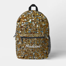 Gold Elegant Simulated Shimmering Particles Effect Bedruckter Rucksack