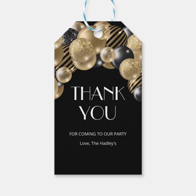 Gold Elegant Vielen Dank Geschenkanhänger (Vorderseite)