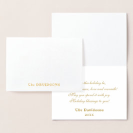 Gold Elegant wünscht Ihnen ein einfaches CHRISTMAS Folienkarte