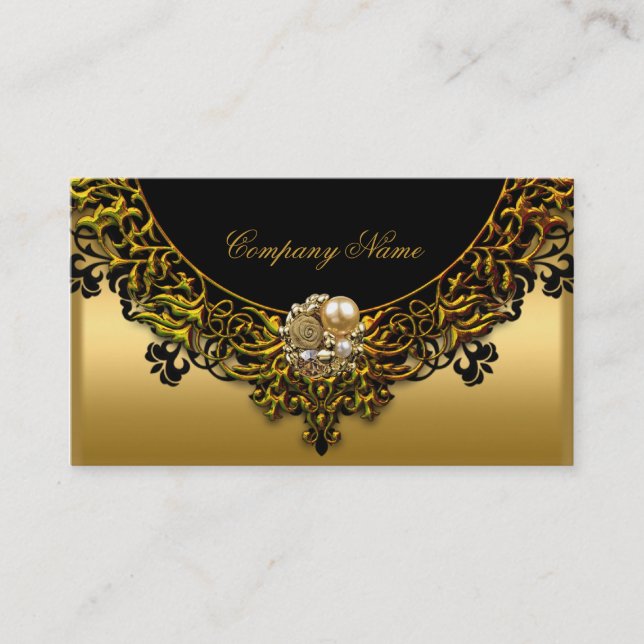 Gold Elegante Black Gold Boutique Jewel Visitenkarte (Vorderseite)