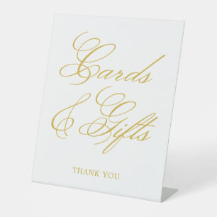 Gold Elegante Calligraphy Wedding Cards & Gifts Sockelschild