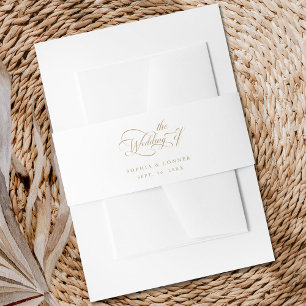 Gold Elegante Charm Script Wedding Einladungsbanderole
