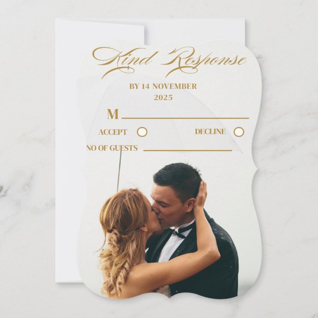 Gold Elegante Classic RSVP Card (Vorderseite)