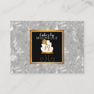 Gold-/elegante des weißen KuchensVisitenkarte des Visitenkarte