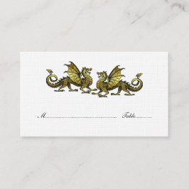 Gold Elegante Dragons Hochzeiten Platzkarte