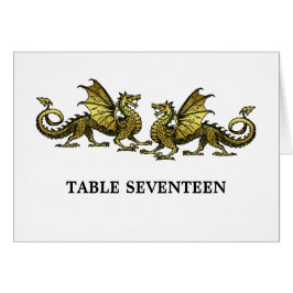 Gold Elegante Dragons Tischnummer Card